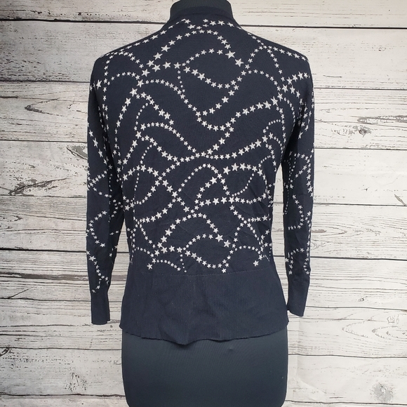 Dark Blue White Star Button Down Cardigan - Picture 4 of 6
